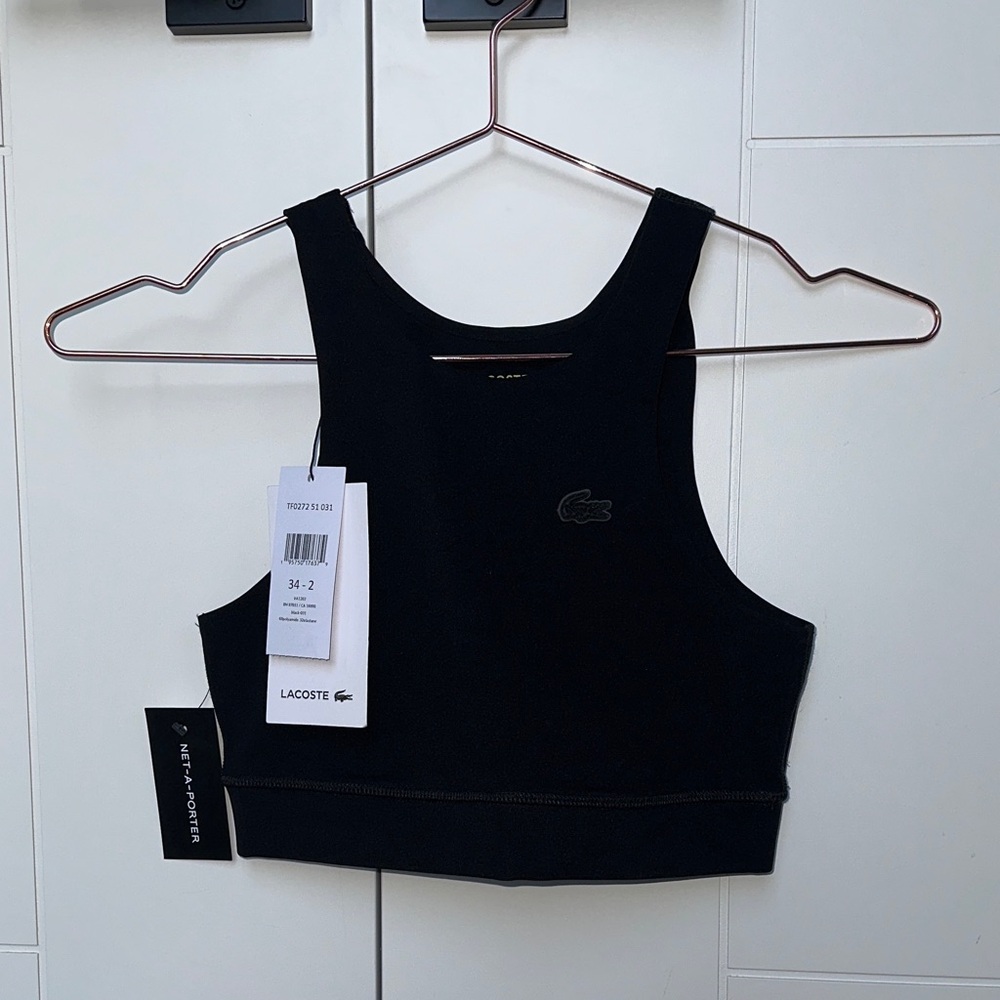 Lacoste Black Sleeveless Sports Bra/Top